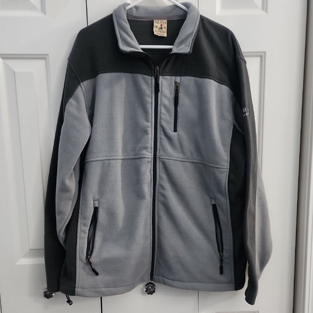 Red Head Brand Two-Tone Gray Performance Fleece Jacket